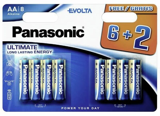 Panasonic LR6EGE/8BW 6+2F EVOLTA