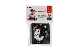 Kartičky/chrastítko černobílé kontrastní s barevným prvkem 9x10,5cm v sáčku 0+