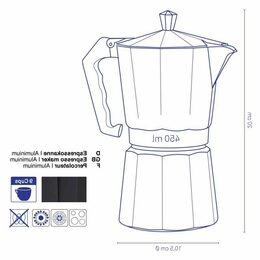 KELA Konvice na espresso Italia 9 šálků černá KL-10555