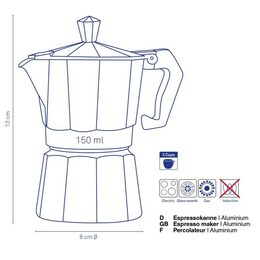 KELA Kávovar ITALIA 3 šálky KL-10590