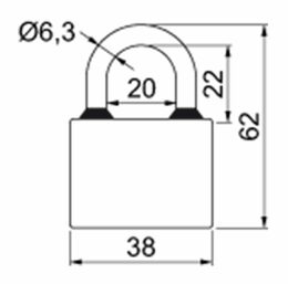 Visací zámek Richter RV.OVAL38