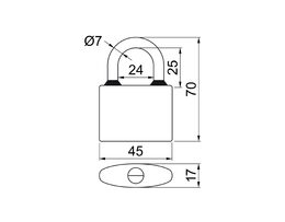 Visací zámek Richter RV.OVAL 45