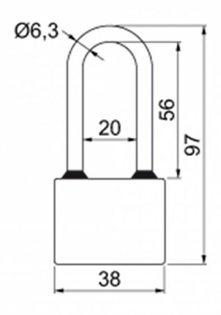 Visací zámek Richter RV.OVAL38 PL