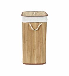 Koš na prádlo Compactor bambusový s víkem Bamboo - obdélníkový, přírodní, 40 x 30 x v60 cm
