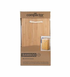 Koš na prádlo Compactor bambusový s víkem Bamboo - obdélníkový, přírodní, 40 x 30 x v60 cm