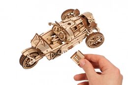 Ugears 3D dřevěné mechanické puzzle Tříkolka UGR-S