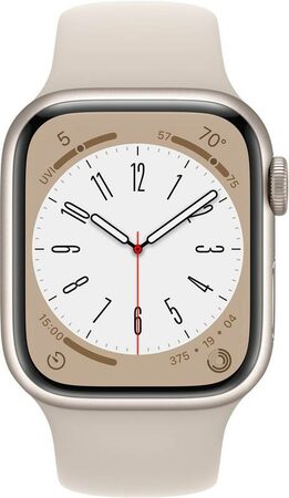Hodinky Apple Watch Series 8 GPS, 45mm Starlight Aluminium Case with Starlight Sport Band - Regular