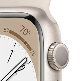 Hodinky Apple Watch Series 8 GPS, 45mm Starlight Aluminium Case with Starlight Sport Band - Regular
