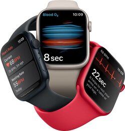 Hodinky Apple Watch Series 8 GPS, 45mm Starlight Aluminium Case with Starlight Sport Band - Regular