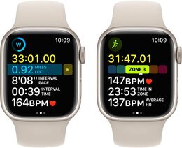 Hodinky Apple Watch Series 8 GPS, 45mm Starlight Aluminium Case with Starlight Sport Band - Regular