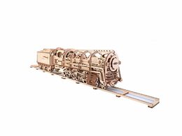 Ugears 3D dřevěné mechanické puzzle Parní lokomotiva 4-6-0 s tendrem