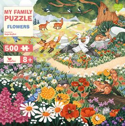 Magellan Rodinné puzzle Květiny a lesní zvířátka 500 dílků
