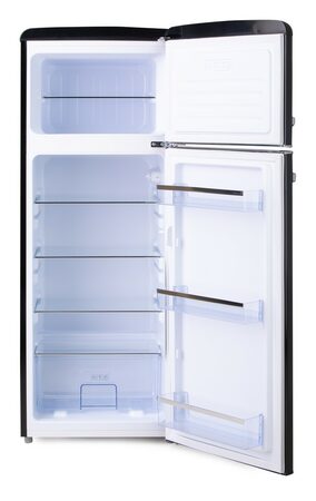 Retro lednice s mrazákem nahoře - černá - DOMO DO91704R, Objem chladničky: 162 l