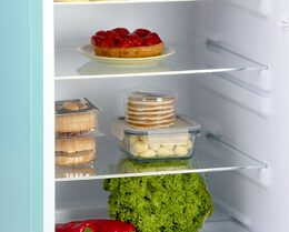 Retro lednice s mrazákem nahoře - tyrkysová - DOMO DO91705R, Objem chladničky: 1