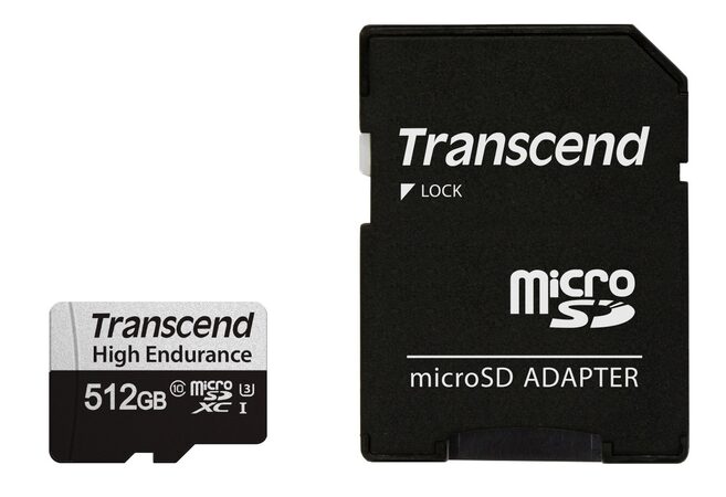 Transcend 512GB microSDXC 350V UHS-I U1 (Class 10) High Endurance paměťová karta