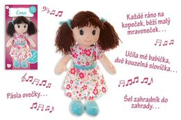 Teddies Panenka Ema hadrová plyš 40 cm česky mluvící a zpívající