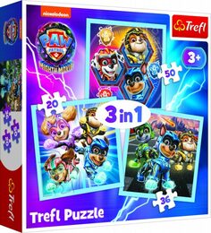 Puzzle 3v1 Mocná štěňata Tlapková patrola/Paw Patrol  20x19,5cm v krabici 28x28x6cm