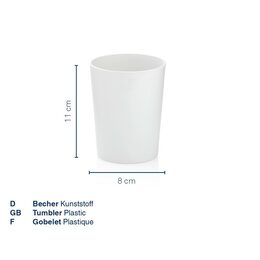 KELA Pohár MARTA plastik bílá H 11cm / Ř 8cm KL-24191