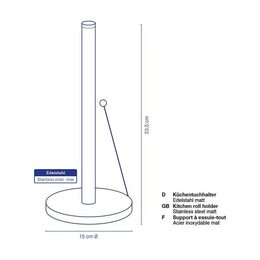 KELA Držák kuchyňských rolí Rollo kov černá KL-16904