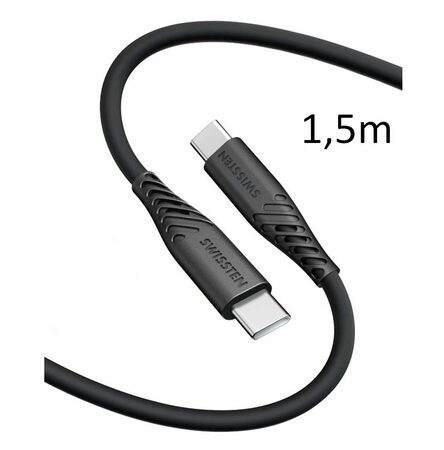 SWISSTEN kabel USB-C USB-C silikonový 1,5m 3A 60W černá
