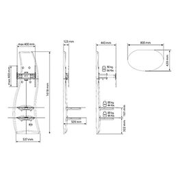 Držák TV Meliconi Ghost Design 2500 Matt pro úhlopříčky 32" až 70", nosnost 30 kg - bílý