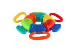 Chrastítko/Kousátko/Flexi kroužek plast/silikon 15cm na kartě 6m+