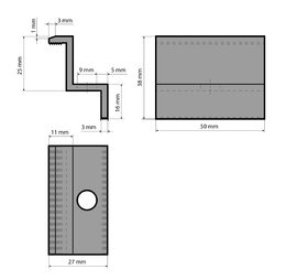 Úchyt panelu G21 krajní černý, pro panel 35 mm 3 x 4 x 5 cm s otvorem M8
