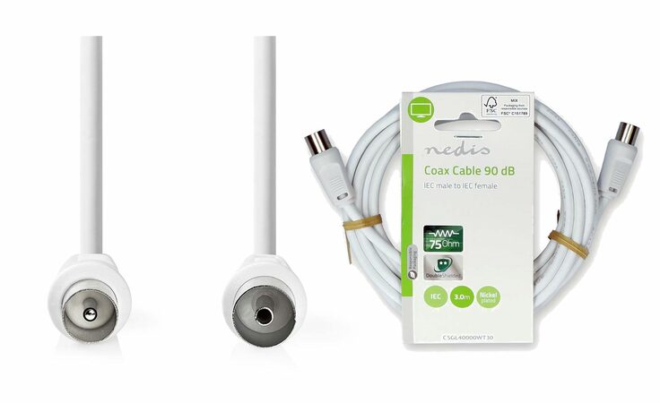 Nedis CSGL40000WT30 koaxialní kabel 3m