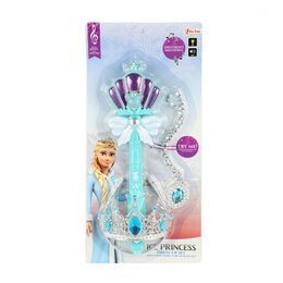 Kouzelní hůlka + čelenka a náhrdelník Ledová princezna plast na bat. se zvukem se světlem na kartě