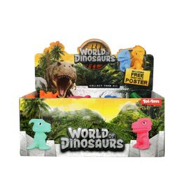 Dinosaurus gumový 8cm 5 druhů 12ks v boxu