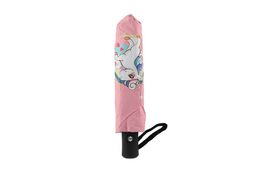 Deštník Jednorožec skládací vystřelovací látka/kov 28cm růžový v sáčku