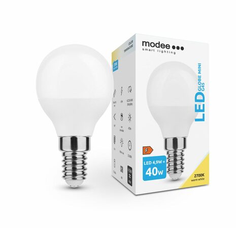 Modee E14 4,9W mini globe LED teplá 2700K