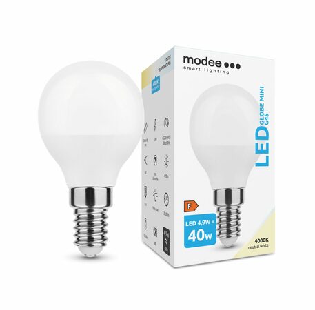 Modee E14 4,9W mini globe LED studená 4000K
