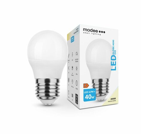 Modee E27 4,9W mini globe LED studená 4000K