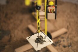 Tidlo Dřevěný jeřáb Poškozený obal