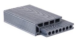 Terasové prkno G21 2,5 x 14,8 x 400 cm, Silver Wood s kulatými výřezy, WPC