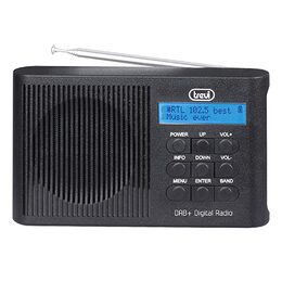 Rádio Trevi, DAB 7F91 R BK, přenosné, DAB/DAB+/FM, hodiny, budík, 5 V 1A, barva