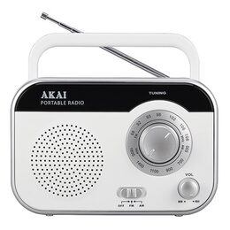 Rádio AKAI, PR003A-410, AM/FM, bílá, 1 W RMS