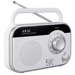 Rádio AKAI, PR003A-410, AM/FM, bílá, 1 W RMS