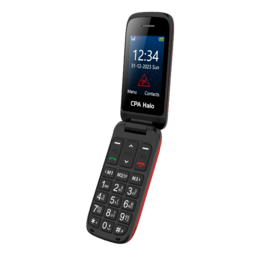 Telefon CPA Halo 25 Senior červený s nabíjecím stojánkem