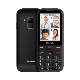 Telefon CPA Halo 28 Senior černý s nabíjecím stojánkem