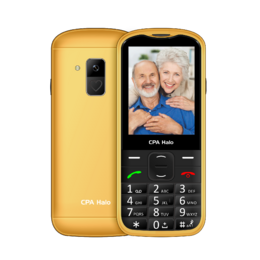 Telefon CPA Halo 28 Senior zlatý s nabíjecím stojánkem