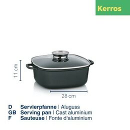 KELA Pekáč čtvercový s poklicí 28 cm KERROS KL-11553