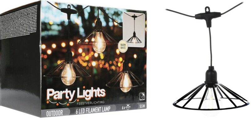 PROGARDEN Světelný řetěz žárovky  LED PARTY 6 ks 5,5m KO-AF5300260