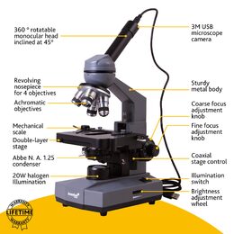 Levenhuk D320 BASE 3M Digital Monocular Microscope