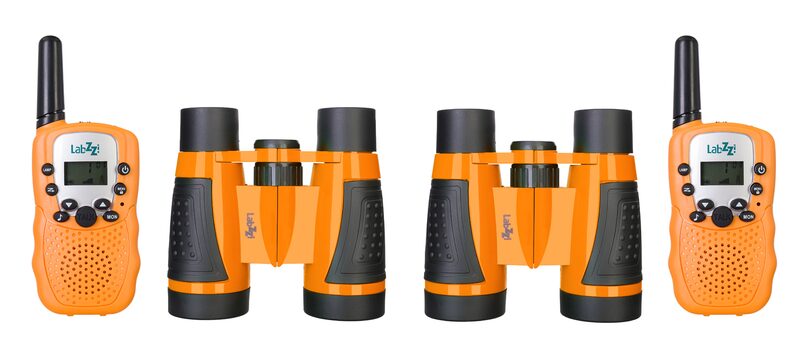 Sada vysílaček a binokulárních dalekohledů Levenhuk LabZZ WTT10, oranžová