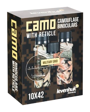 Binokulární dalekohled se zaměřovačem Levenhuk Camo 10x42, Moss