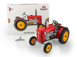 Traktor Zetor 25A červený na klíček kov 15cm 1:25 v krabičce Kovap