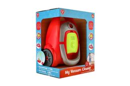 Vysavač plast 18x25cm na baterie se zvukem v krabici 29x17x23cm 24m+