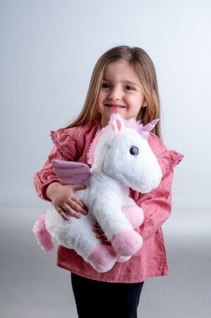 TEDDIES Dětský jednorožec s křídly 38 cm